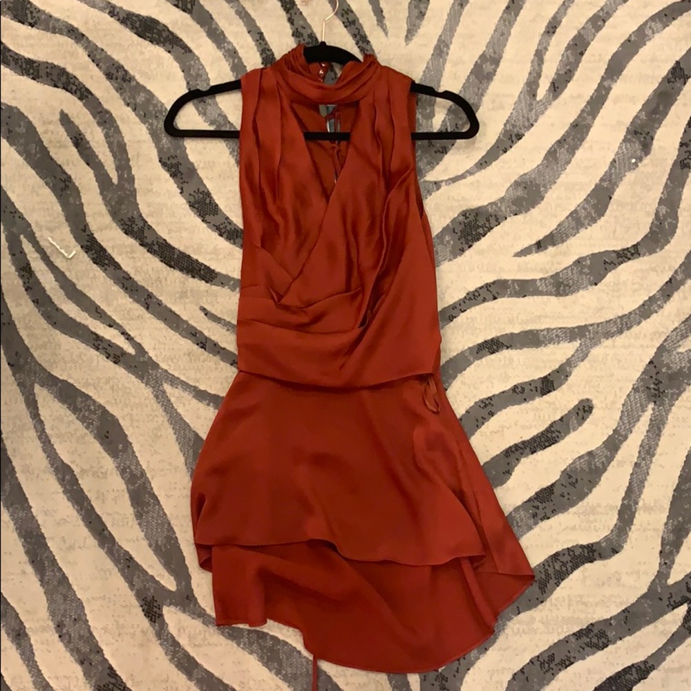 Orange silk blouse
